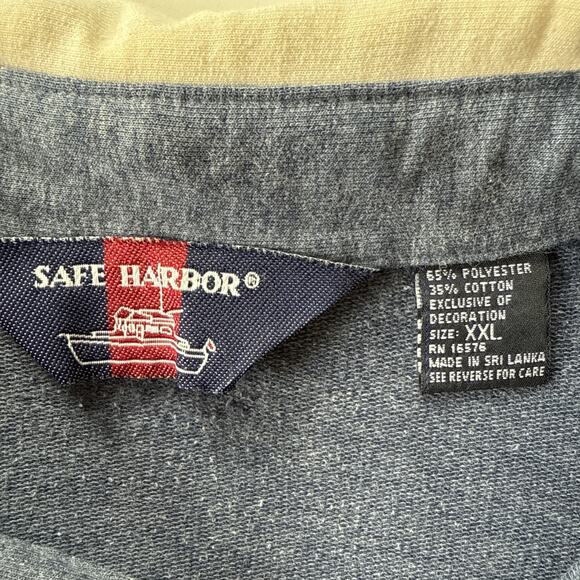 Vintage Safe Harbor Colorblock Polo Shirt Blue Retro Grandpacore XXL (Fits XL) - Picture 7 of 12